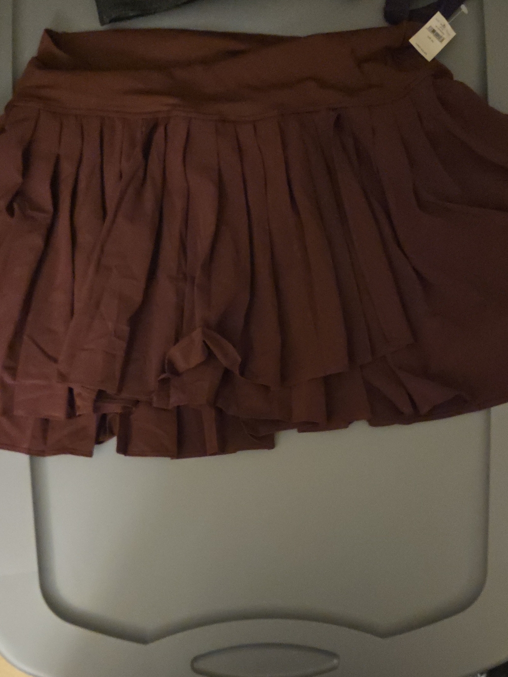 Maroon Tiered Ruffle Mini Skort